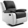LOUNGITUDE RELAXXO - Fauteuil de relaxation en simili LEO - Blanc/Gris