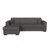LOUNGITUDE Canapé d'angle gauche convertible avec coffre tissu Gris foncé BAHAMAS