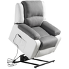 LOUNGITUDE Fauteuil relaxation électrique simili cuir blanc et microfibre Confort