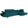 Canapé d'angle convertible RIO en tissu - Bleu canard - LOUNGITUDE
