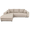 LOUNGITUDE Canapé d'Angle SUZIE Convertible en Tissu - Angle Gauche, Beige