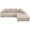 LOUNGITUDE Canapé d'Angle suzie Convertible en Tissu - Angle Droit, Beige - Beige