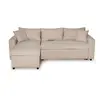 LOUNGITUDE Canapé d'angle réversible convertible avec coffre en tissu Beige JADE
