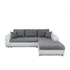 LOUNGITUDE Canapé d'angle droit Convertible en Simili et Microfibre - Blanc/Gris