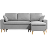 LOUNGITUDE Canapé d'Angle MARIA SCANDINAVE Réversible et Convertible - Gris clair
