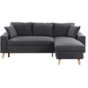 LOUNGITUDE Canapé d'Angle MARIA SCANDINAVE Réversible et Convertible - Gris foncé