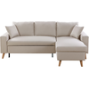 LOUNGITUDE Canapé d'Angle maria scandinave Réversible et Convertible - Beige