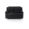 LOUNGITUDE Relaxxo - canapé relaxation 2 places en microfibre leo - noir
