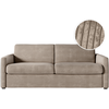 LOUNGITUDE Canapé convertible 160x200cm matelas 13 cm en velours côtelé - Taupe