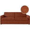 LOUNGITUDE Canapé convertible 160x200cm en velours côtelé - Terracotta