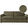 LOUNGITUDE Canapé convertible 140x190cm matelas 13 cm en velours côtelé - Vert