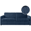 LOUNGITUDE Canapé convertible 160x200cm en velours côtelé - Bleu foncé