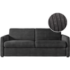 LOUNGITUDE Canapé convertible 140x190cm en velours côtelé - Gris foncé