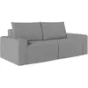 LOUNGITUDE Canapé droit fixe 2 places ROMANE en tissu Easy Clean antitache - Gris