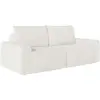 LOUNGITUDE Canapé droit fixe 2 places romane en tissu bouclette - blanc ROMANE