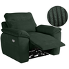 LOUNGITUDE Fauteuil de relaxation électrique ross en velours côtelé - Vert foncé