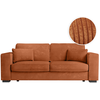 LOUNGITUDE Canapé droit fixe 3 places BELAMI en velours côtelé - 231 x 93 x 86 cm - Usinestreet