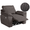 LOUNGITUDE Fauteuil de relaxation électrique ross en velours côtelé - gris ROSS