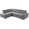 LOUNGITUDE Canapé d'angle convertible PAOLA 4 places avec coffre en ti...