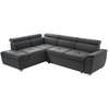 Canapé d'angle convertible LOUNGITUDE PAOLA 4 places en tissu gris fon...