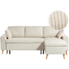 LOUNGITUDE Canapé d'angle MARIA SCANDINAVE réversible convertible avec...