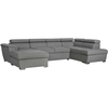 Loungitude - Parma - Canapé Convertible pano Angle Droit Tissu Gris