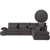 LOUNGITUDE Canapé d'angle réversible convertible en velours côtelé - Gris foncé