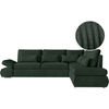 LOUNGITUDE Canapé d'angle réversible convertible en velours côtelé - Vert foncé