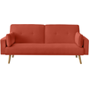 Loungitude - Diana - Canapé Droit Convertible 3 Places Tissu Rouille
