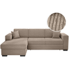 LOUNGITUDE Canapé d'angle FUJI XL convertible avec coffre en velours c...
