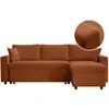 LOUNGITUDE MARIA - Canapé d'angle réversible, convertible en velours côtelé avec coffre - Terracotta