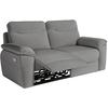 Loungitude Canapé de relaxation électrique ROSS 3 places en tissu - Gris