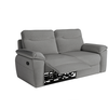 Loungitude Canapé de relaxation manuel ROSS 3 places en tissu - Gris
