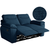 Loungitude Canapé de relaxation manuel ROSS 2 places en tissu texturé 3D - Bleu foncé