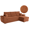 LOUNGITUDE Canapé d'angle reversible convertible en velours côtelé - Terracotta