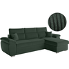 LOUNGITUDE Canapé d'angle reversible convertible en velours côtelé - Vert foncé