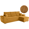 LOUNGITUDE Canapé d'angle reversible convertible en velours côtelé - Jaune