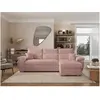 LOUNGITUDE Canapé d'angle reversible convertible en velours côtelé - Rose
