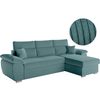 LOUNGITUDE Canapé d'angle reversible convertible en velours côtelé - Bleu clair