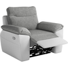LOUNGITUDE Fauteuil de relaxation électrique ROSS en tissu et simili - Blanc/Gris
