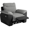 LOUNGITUDE Fauteuil de relaxation électrique ross en tissu et simili - Noir/Gris