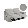 Loungitude Canapé de relaxation manuel ROSS 3 places en tissu texturé 3D - Gris clair