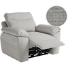 LOUNGITUDE Fauteuil de relaxation électrique en tissu texturé 3D - Gris clair