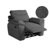 LOUNGITUDE Fauteuil de relaxation manuel ross en tissu texturé 3d - gris foncé ROSS