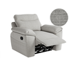 Loungitude Fauteuil de relaxation manuel ROSS en tissu texturé 3D - Gris clair