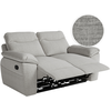 LOUNGITUDE Canapé de relaxation manuel 2 places en tissu texturé 3D - Gris clair