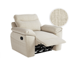 Loungitude Fauteuil de relaxation manuel ROSS en tissu texturé 3D - Beige