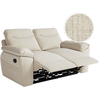 Loungitude Canapé de relaxation manuel ROSS 2 places en tissu texturé 3D - Beige