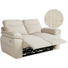LOUNGITUDE Canapé de relaxation électrique ROSS 2 places en tissu texturé 3D - Beige