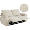 LOUNGITUDE Canapé de relaxation électrique ROSS 3 places en tissu texturé 3D - Beige